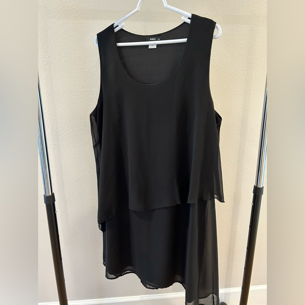 Sleeveless Layered Black Dress
